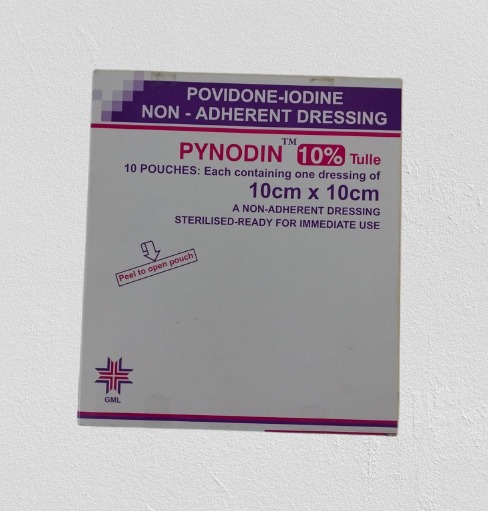 Povidone Iodine Non-Adherent Dressing ( Pynodine) - Wound Care